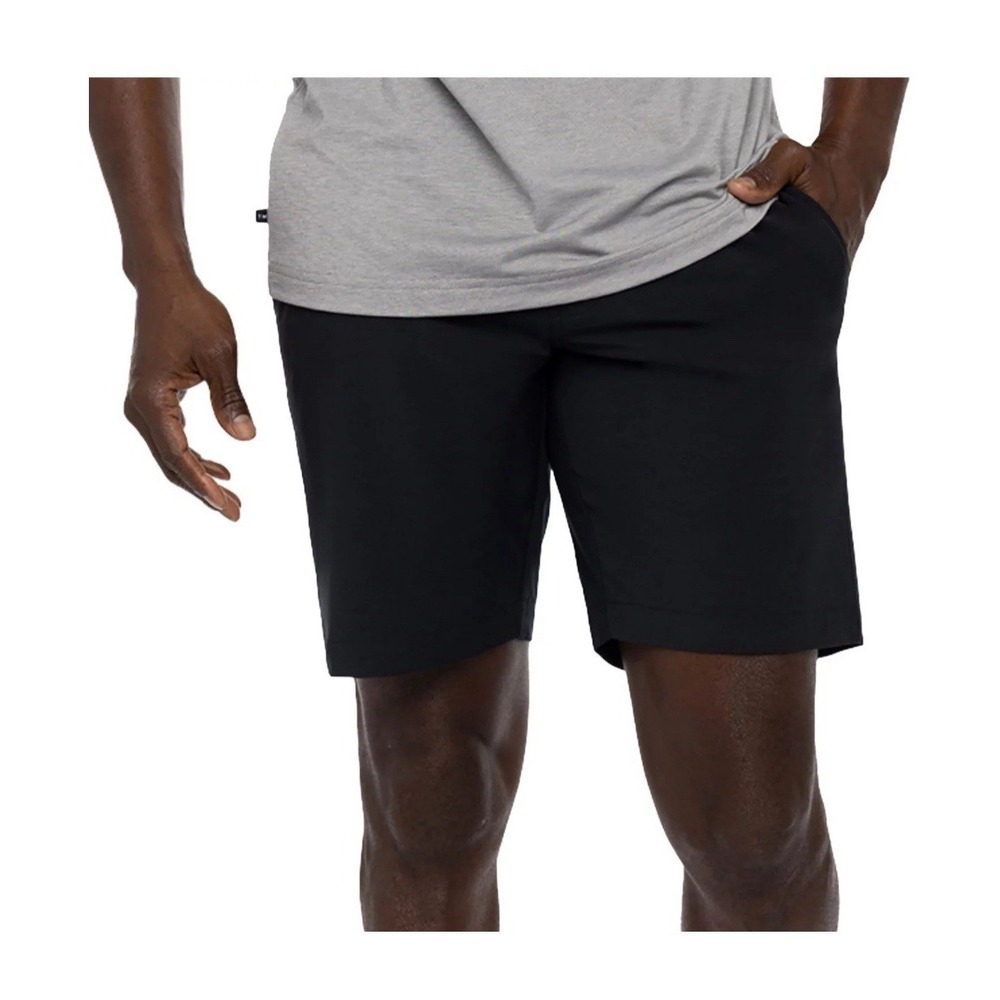 Travis Mathew Flat Front Men's 38 Black Golf Shorts Stretch Performance Bermuda